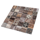 Classic Roman Wood Beige 11.82 in. x 11.82 in. Squares Glossy Glass Mosaic Tile