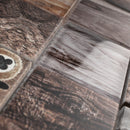 Classic Roman Wood Beige 11.82 in. x 11.82 in. Squares Glossy Glass Mosaic Tile