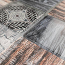 Classic Roman Wood Gray 11.82 in. x 11.82 in. Squares Glossy Glass Mosaic Tile