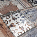 Classic Roman Wood Blue 11.82 in. x 11.82 in. Squares Glossy Glass Mosaic Tile