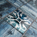 Classic Roman Art Blue 11.82 in. x 11.82 in. Squares Glossy Glass Mosaic Tile