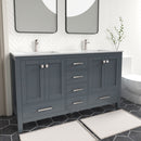 1901  60" Bathroom Vanity Cabinet Set