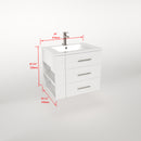 1906  24" Bathroom Vanity Wall Mount Set(Left Side Shelf)