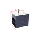 1906  24" Bathroom Vanity Wall Mount Set(Left Side Shelf)