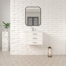 1906  30" Bathroom Vanity Wall Mount Set(Left Side Shelf)