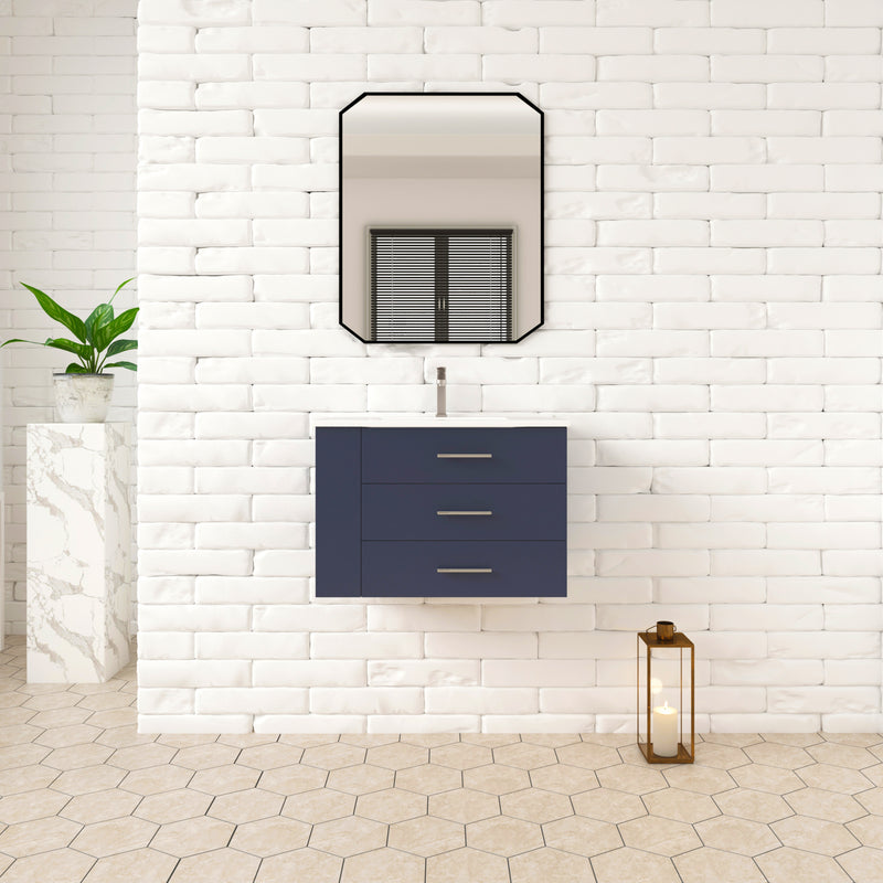 1906  30" Bathroom Vanity Wall Mount Set(Left Side Shelf)