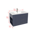 1906  30" Bathroom Vanity Wall Mount Set(Left Side Shelf)