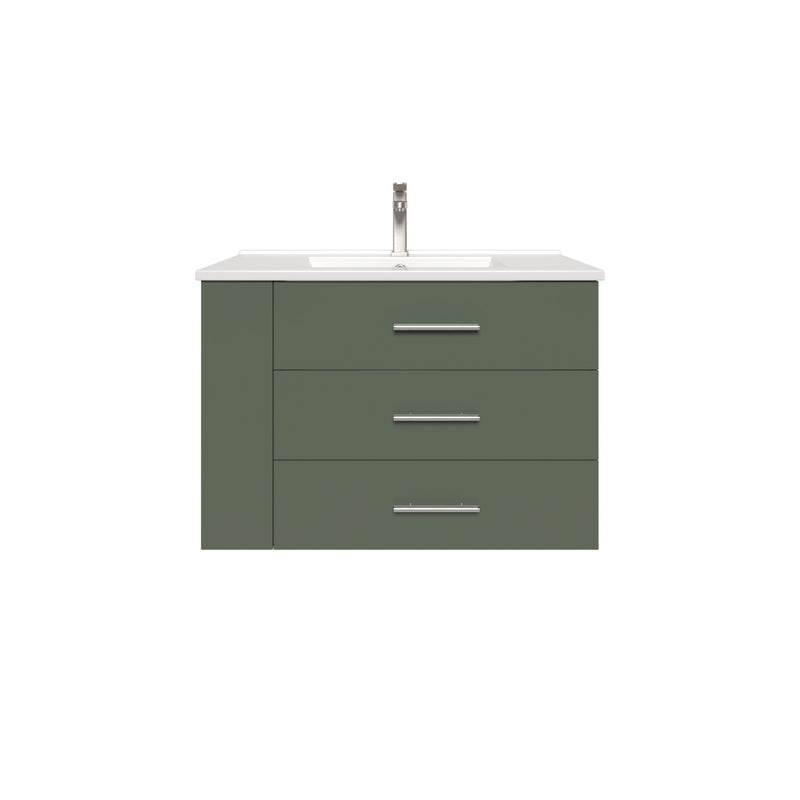 1906  30" Bathroom Vanity Wall Mount Set(Left Side Shelf)
