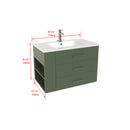 1906  30" Bathroom Vanity Wall Mount Set(Left Side Shelf)