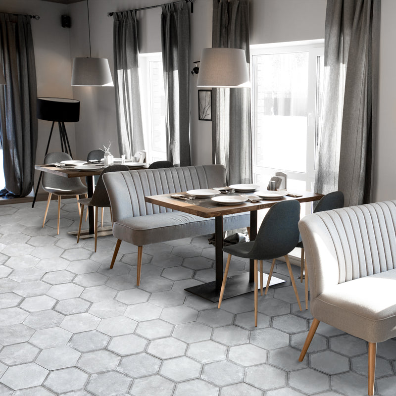 Dakota 7.87"x9.45" Matte Porcelain Floor and Wall Tile - Base Gray