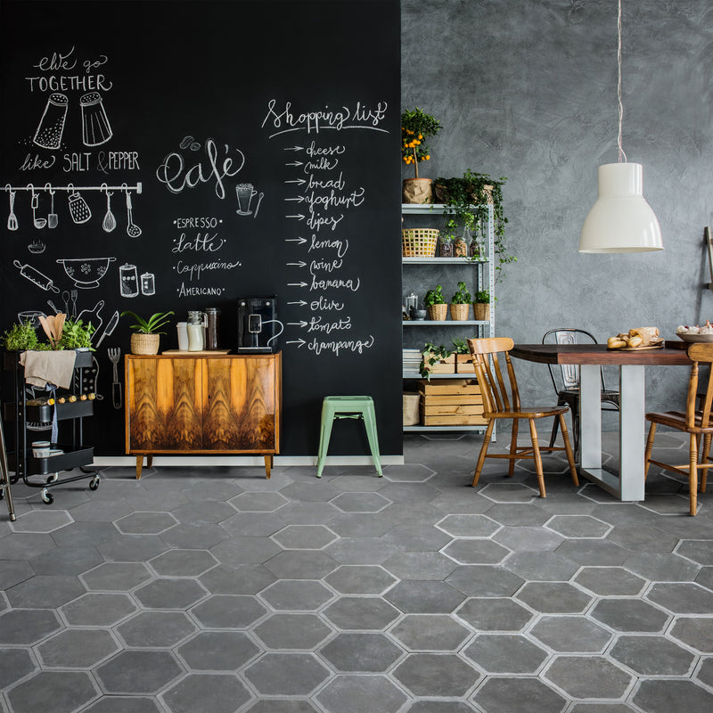 Dakota 7.87"x9.45" Matte Porcelain Floor and Wall Tile - Base Grafito