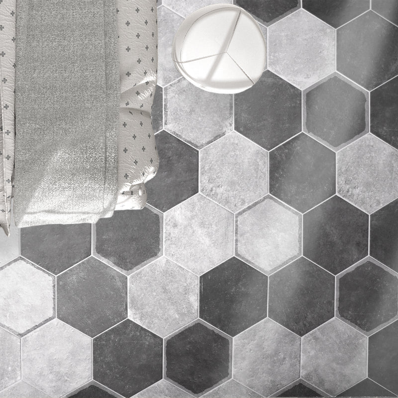 Dakota 7.87"x9.45" Matte Porcelain Floor and Wall Tile - Base Grafito