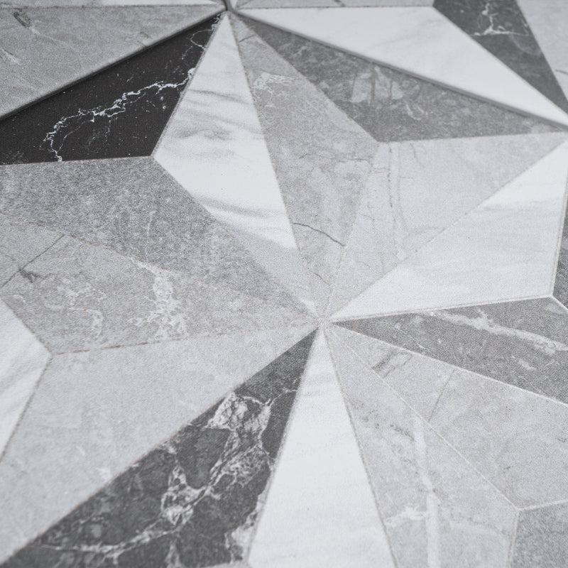 IRIS 7.7"x8.9" Matte Porcelain Floor and Wall Tile - Gray