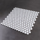 Porcetile White Cararra 12.41 in. x 11.46 in. Penny Matte Porcelain Mosaic Wall and Floor Tile