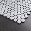 Porcetile White Cararra 12.41 in. x 11.46 in. Penny Matte Porcelain Mosaic Wall and Floor Tile