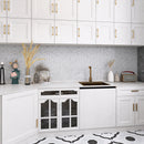 Porcetile White Cararra 10.24 in. x 11.82 in. Hexagon Matte Porcelain Mosaic Wall and Floor Tile