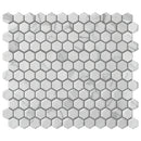 Porcetile White Cararra 10.24 in. x 11.82 in. Hexagon Matte Porcelain Mosaic Wall and Floor Tile
