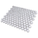 Porcetile White Cararra 10.24 in. x 11.82 in. Hexagon Matte Porcelain Mosaic Wall and Floor Tile