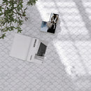 Porcetile White Cararra 11.46 in. x 12.01 in. Fish Scale Matte Porcelain Mosaic Wall and Floor Tile