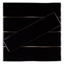 KEZMA  3"x12" Ceramic Subway Wall Tile - Black