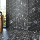 ELEGANCE 3.15"x15.75" Matte Porcelain Floor and Wall Tile - Marquina Gold