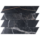ELEGANCE 3.15"x15.75" Matte Porcelain Floor and Wall Tile - Marquina Gold