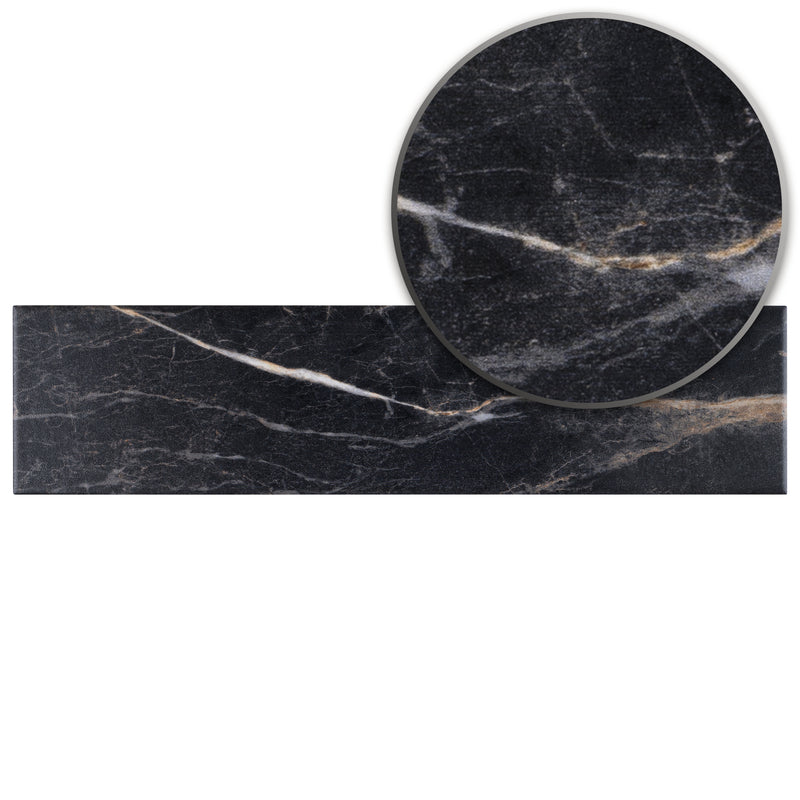 ELEGANCE 3.15"x12.99" Matte Porcelain Floor and Wall Tile - Marquina Gold