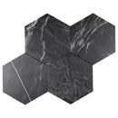 ELEGANCE 7.7"x8.9" Matte Porcelain Floor and Wall Tile - Marquina Gold