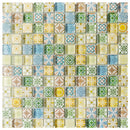 Mediterranean Gold 11.82 in. x 11.82 in. Squares Glossy Glass Mosaic Tile
