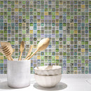 Mediterranean Green 11.82 in. x 11.82 in. Squares Glossy Glass Mosaic Tile