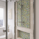 Mediterranean Green 11.82 in. x 11.82 in. Squares Glossy Glass Mosaic Tile