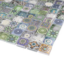 Mediterranean Green 11.82 in. x 11.82 in. Squares Glossy Glass Mosaic Tile