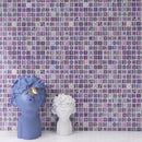 Mediterranean Purple 11.82 in. x 11.82 in. Squares Glossy Glass Mosaic Tile