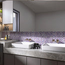 Mediterranean Purple 11.82 in. x 11.82 in. Squares Glossy Glass Mosaic Tile