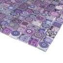 Mediterranean Purple 11.82 in. x 11.82 in. Squares Glossy Glass Mosaic Tile