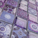 Mediterranean Purple 11.82 in. x 11.82 in. Squares Glossy Glass Mosaic Tile