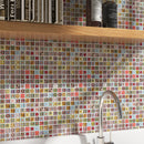 Mediterranean Retro 11.82 in. x 11.82 in. Squares Glossy Glass Mosaic Tile