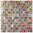 Mediterranean Retro 11.82 in. x 11.82 in. Squares Glossy Glass Mosaic Tile