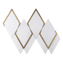 Natural Blanco White Gold 14.1 in. x 8.9 in. Geometric Polished Marble Mosaic Tile