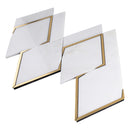 Natural Blanco White Gold 14.1 in. x 8.9 in. Geometric Polished Marble Mosaic Tile