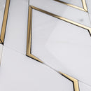 Natural Blanco White Gold 14.1 in. x 8.9 in. Geometric Polished Marble Mosaic Tile