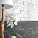 NEW COUNTRY  5.9"x5.9" Polished Ceramic Wall Tile - Asfalt Charcoal Gray