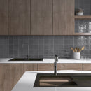 NEW COUNTRY  5.9"x5.9" Polished Ceramic Wall Tile - Asfalt Charcoal Gray