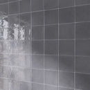 NEW COUNTRY  5.9"x5.9" Polished Ceramic Wall Tile - Asfalt Charcoal Gray