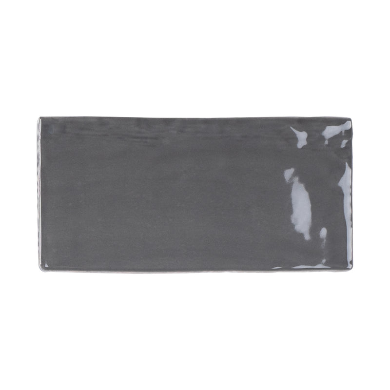 New Country  2.95"x5.9" Polished Ceramic Wall Tile - Asfalt Charcoal Gray