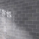 New Country  2.95"x5.9" Polished Ceramic Wall Tile - Asfalt Charcoal Gray