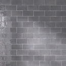 New Country  2.95"x5.9" Polished Ceramic Wall Tile - Asfalt Charcoal Gray