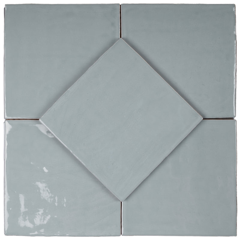 NEW COUNTRY 5.9"x5.9" Polished Ceramic Wall Tile - Powder Blue