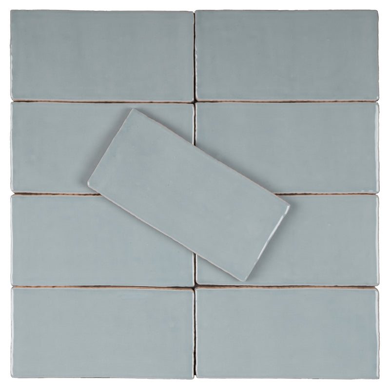 NEW COUNTRY 2.95"x5.9" Polished Ceramic Wall Tile - Powder Blue
