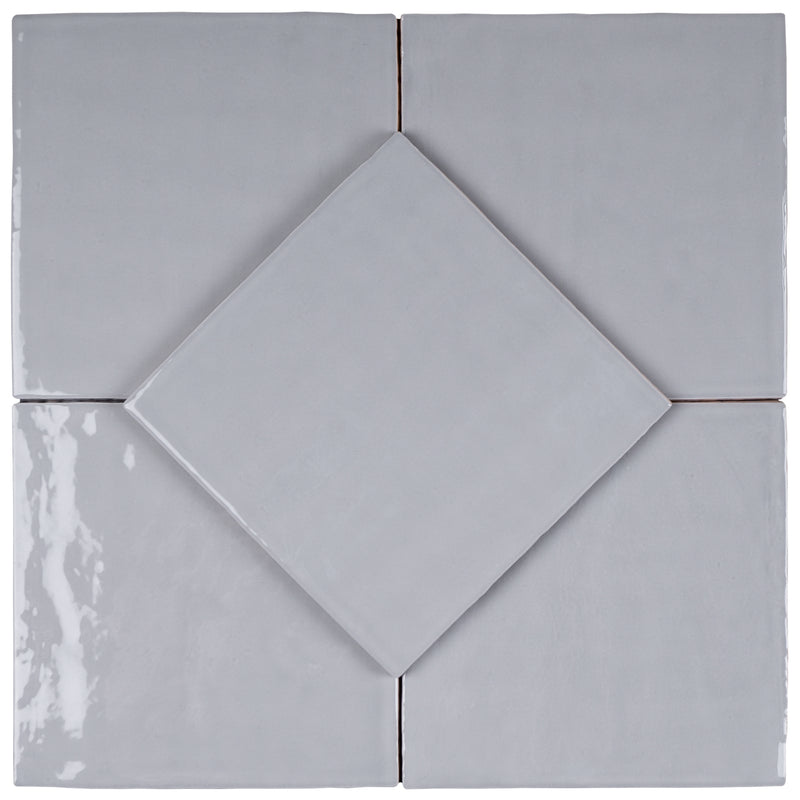 NEW COUNTRY 5.9"x5.9" Polished Ceramic Wall Tile - Ceniza Gray